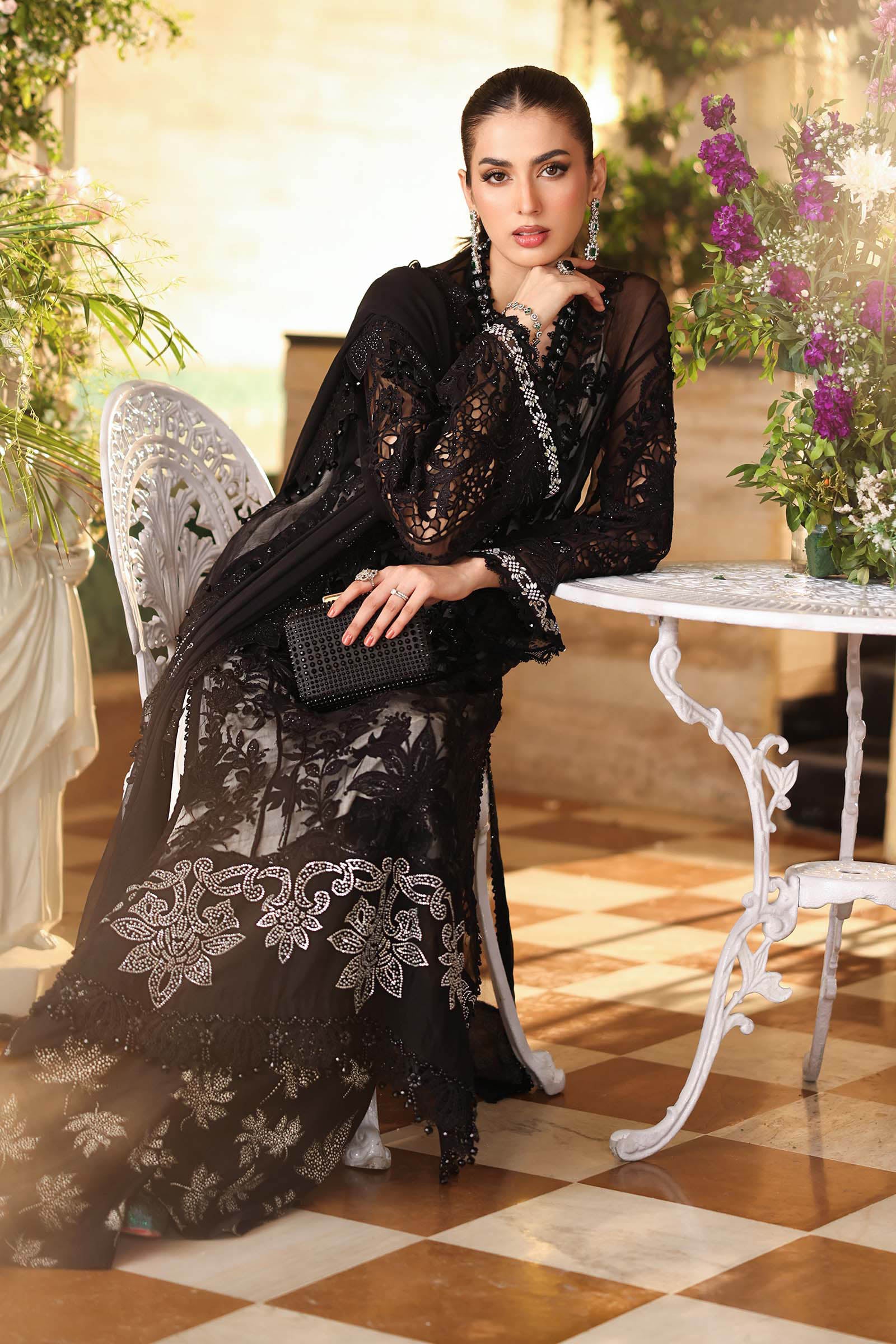 Maria-B 3 Piece Embroidered Chiffon Suit - Image 2