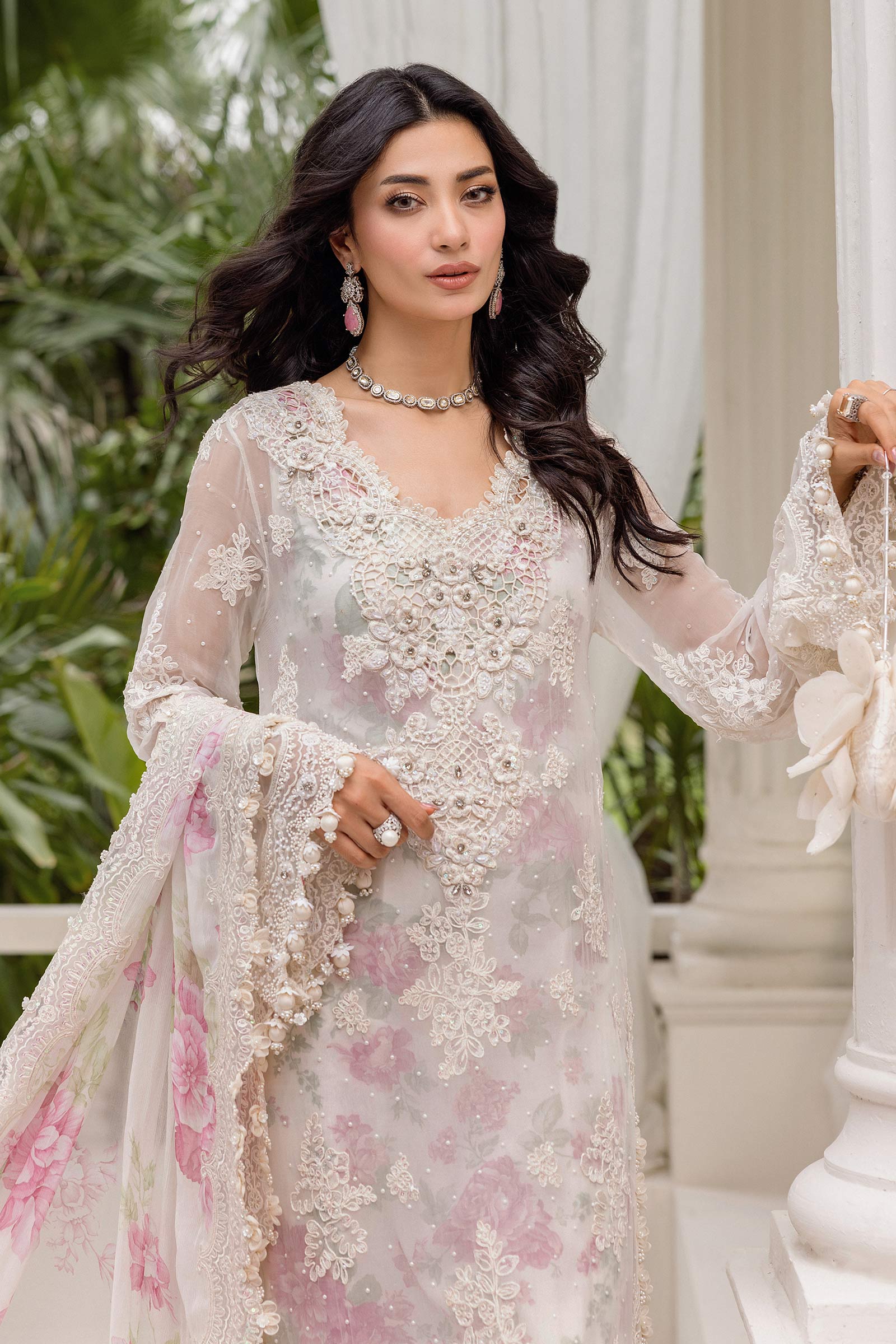 Maria-B 3-Piece Unstitched Embroidered Chiffon Suit - Image 2