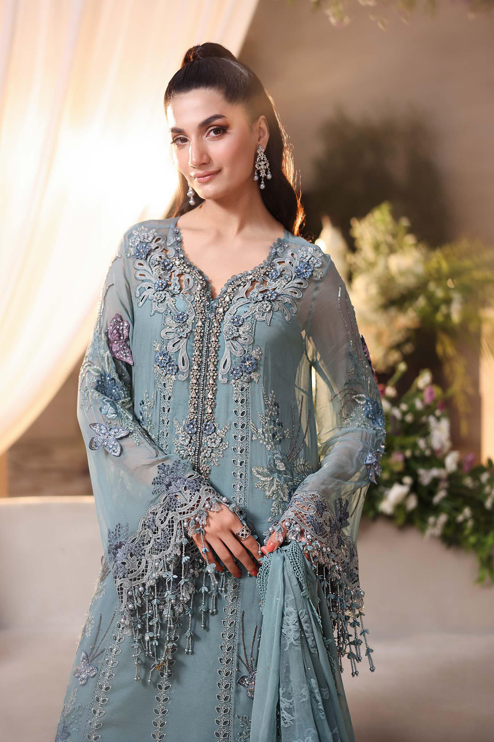 Maria-B 3 Piece Unstitched Embroidered Chiffon Suit - Image 2