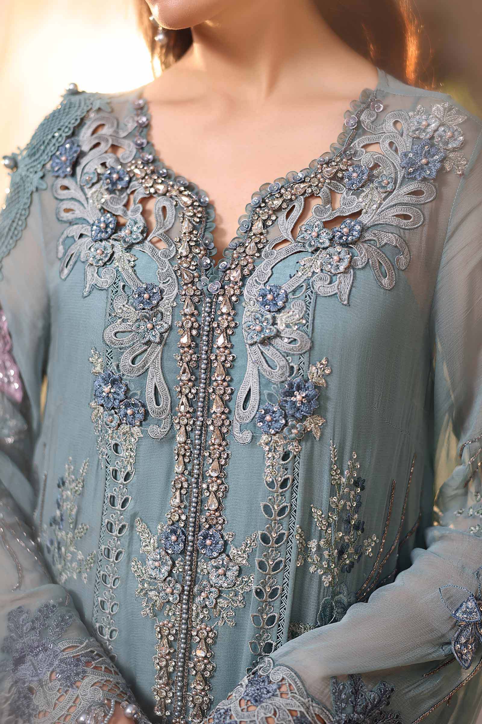 Maria-B 3 Piece Unstitched Embroidered Chiffon Suit - Image 3