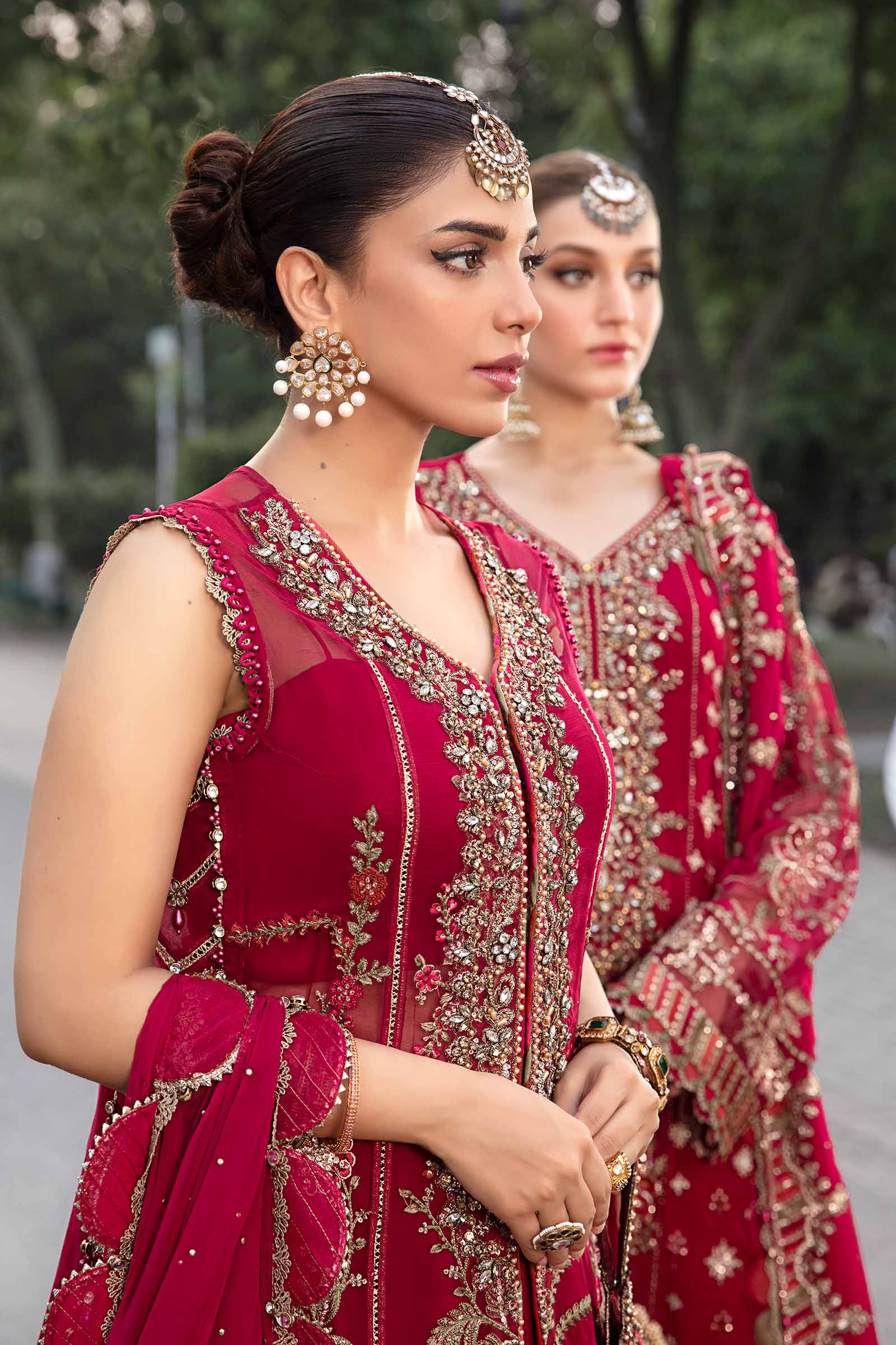 Maria-B Unstitched Embroidered Chiffon Suit - Image 2