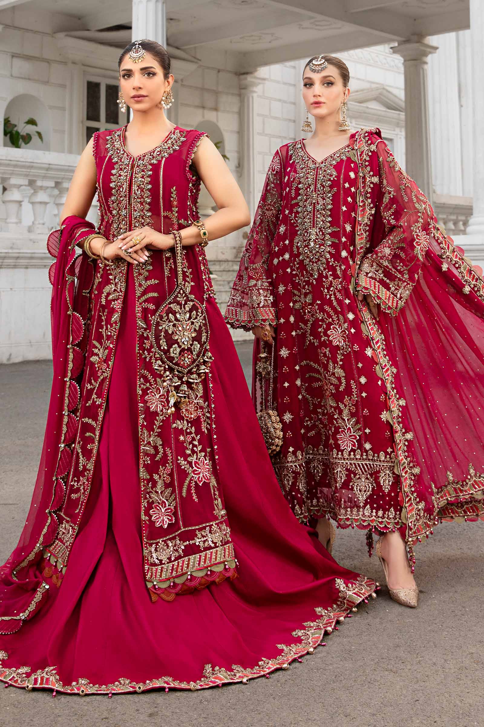 Maria-B Unstitched Embroidered Chiffon Suit - Image 3