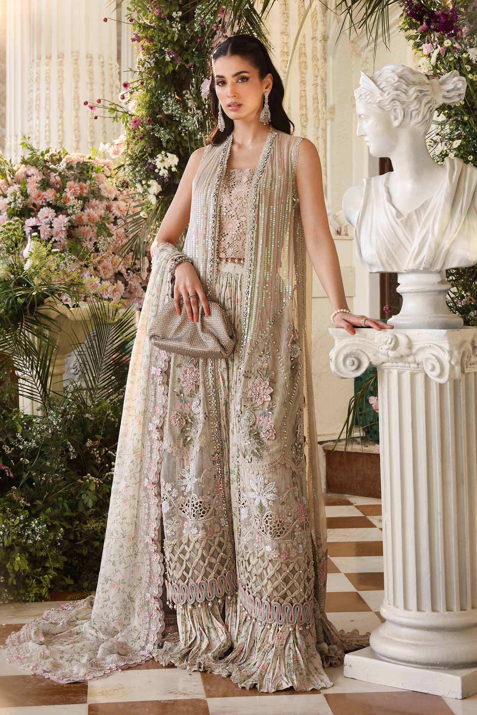Maria-B 3 Piece Unstitched Embroidered Chiffon Suit - Image 5