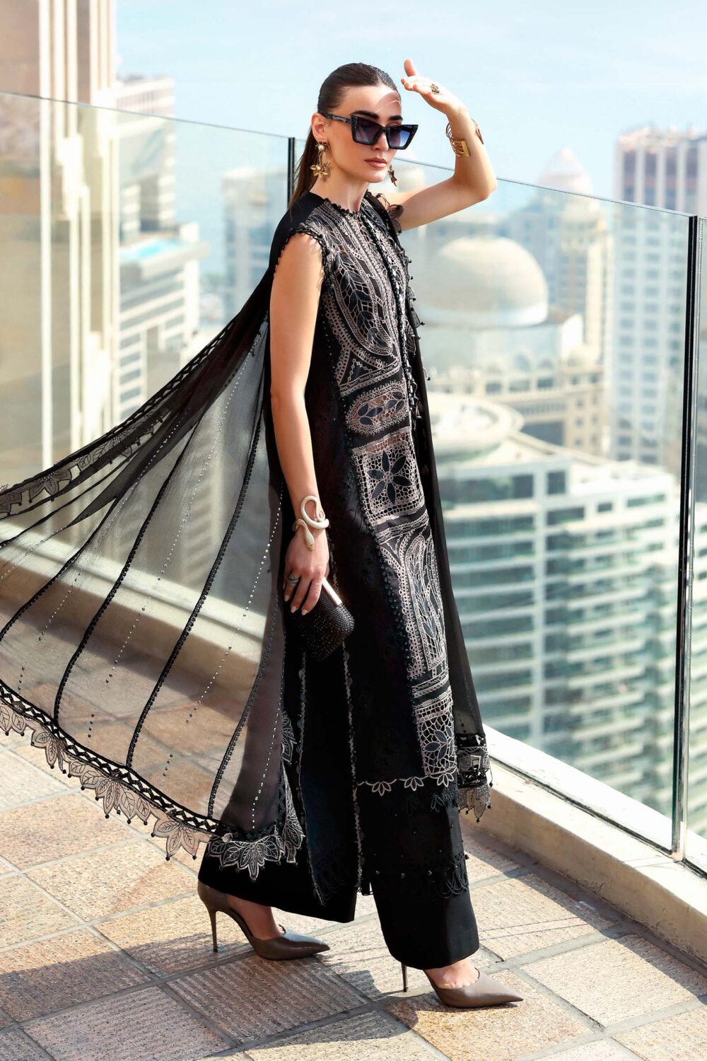 Maria-B 3 Piece Embroidered Lawn Suit - Image 3