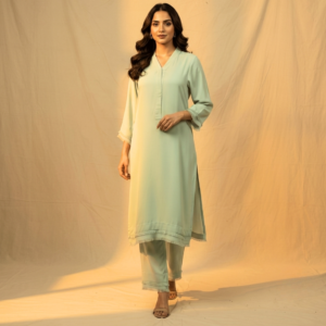 Zar Wears Mint Green Georgette 2-Piece Suit