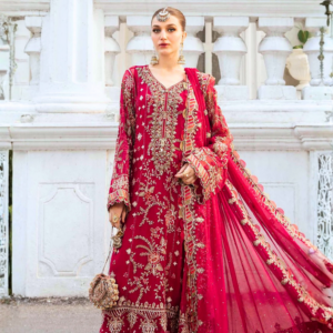 Maria-B Unstitched Embroidered Chiffon Suit