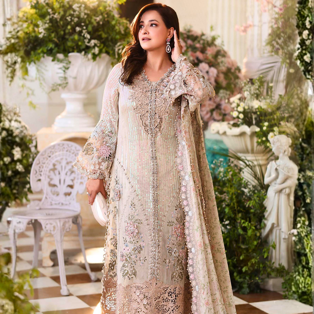 Maria-B 3 Piece Unstitched Embroidered Chiffon Suit