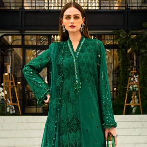 Maria-B Emerald Green Embroidered 3-Piece Lawn Suit