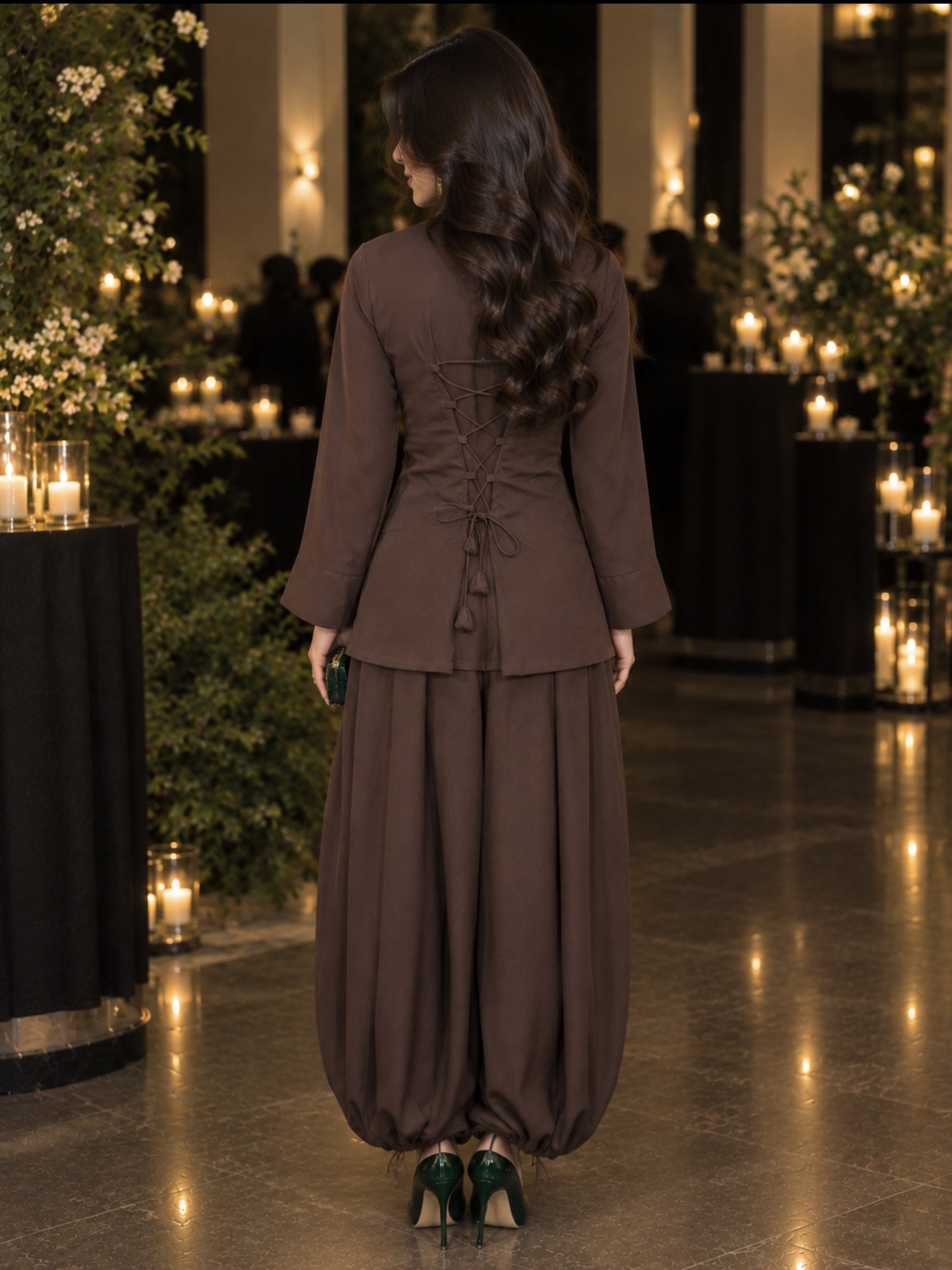 PRE-BOOK Mandarin Co-ord Set in Rich Chocolate Brown - Shipping Starts 25th October - Image 2