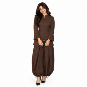 PRE-BOOK Mandarin Co-ord Set in Rich Chocolate Brown - Shipping Starts 25th October